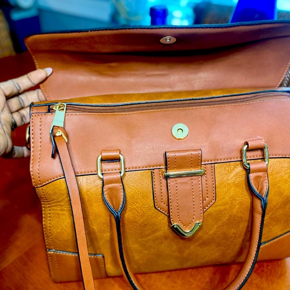 Brown duffle purse. No name leopard inside lining. - Picture 2 of 7